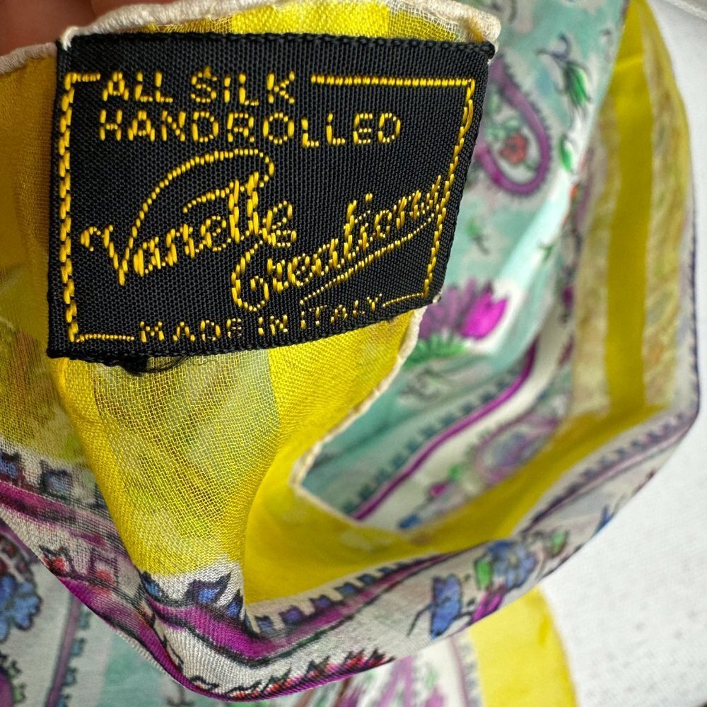 Vintage Scarf Silk Hand Rolled - Picture 7 of 8